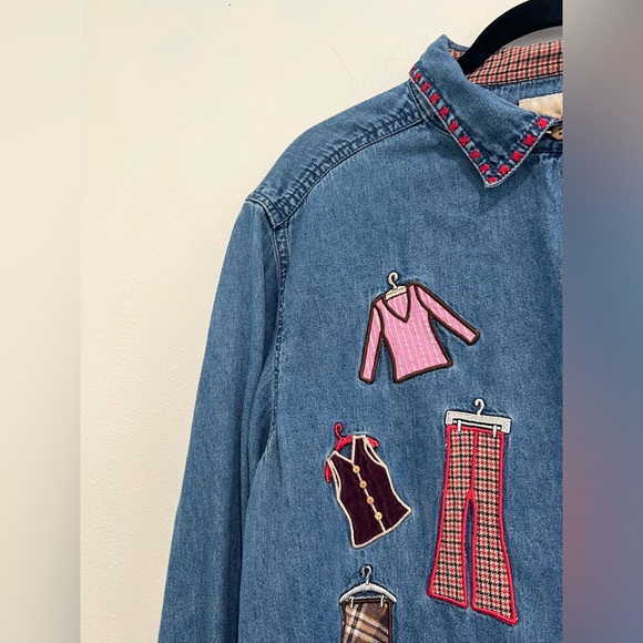 Bobbie Brooks Vintage Fashion Embroidered Denim Shirt Women’s Size XL - Picture 2 of 6
